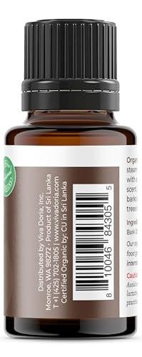 Viva Doria Organic Ceylon Cinnamon Bark Oil - 100% Pure, Natural, Undiluted, Food Grade Essential Oil, 15 mL (0.5 Fl Oz)