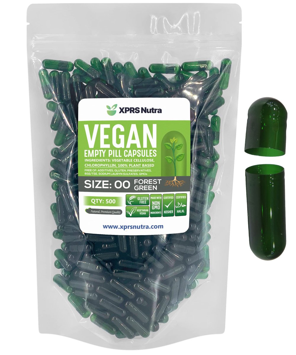 XPRS Nutra Size 00 Empty Capsules - 500 – Vegan and Vegetarian Friendly: Crafted from plant-based cellulose, these – Image 1