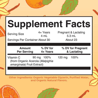 MARYRUTH'S Organic Vitamin C Supplement | Liquid Vitamin C Liquid Drops for Adults & Kids | Immune Support Supplement for Overall Health | Vegan | Non-GMO | Gluten Free | 4 Fl Oz