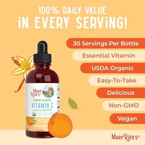 MARYRUTH'S Organic Vitamin C Supplement | Liquid Vitamin C Liquid Drops for Adults & Kids | Immune Support Supplement for Overall Health | Vegan | Non-GMO | Gluten Free | 4 Fl Oz - görsel 14