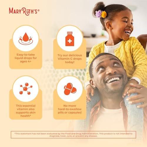 MARYRUTH'S Organic Vitamin C Supplement | Liquid Vitamin C Liquid Drops for Adults & Kids | Immune Support Supplement for Overall Health | Vegan | Non-GMO | Gluten Free | 4 Fl Oz - görsel 12