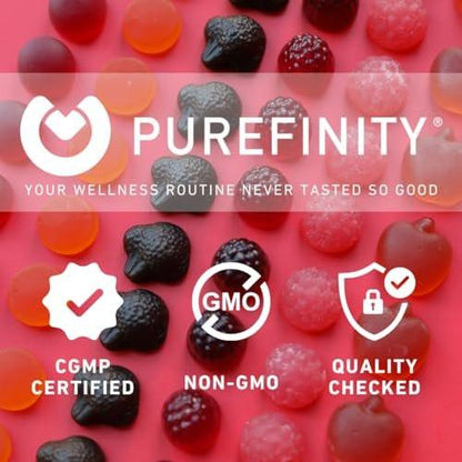PUREFINITY Tart Cherry Gummies – Uric Acid Flush for Joint Relief & Recovery, Raw Juice Extract Antioxidant – Non-GMO, Gluten Free, Vegan, 60 Gummies