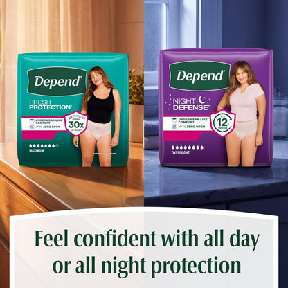Depend Night Defense Adult Diapers for – Discreet Design: The blush color and smooth profile make these briefs – Image 13