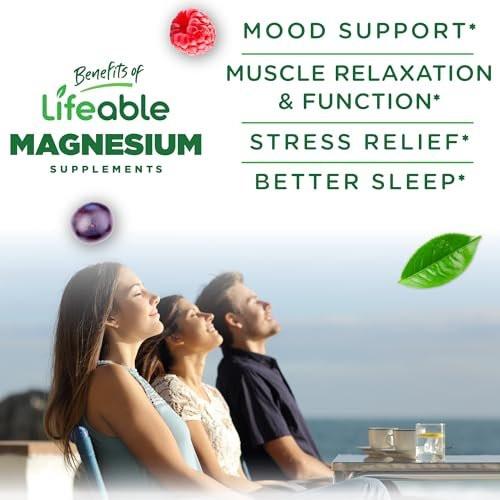 Lifeable Magnesium Gummies for Adults | 900mg Magnesium Citrate Gummies | Vegan Magnesium | for Men and Women | 90 Count - görsel 3