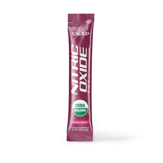 Snap Supplements Organic Beet Root Powder Nitric Oxide Supplement for Men & Women with Red Spinach, Supports Healthy Energy & Blood Pressure Already in Normal Range, 10 Stick Packs, Mixed Berry