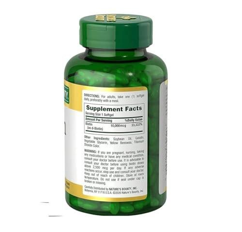 Nature's Bounty Biotin 10,000 mcg, 250 Rapid Release Softgels - görsel 7