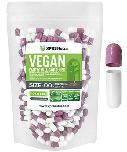 XPRS Nutra Size 00 Empty Capsules - 100 – Vegan and Vegetarian: Made from hydroxypropyl methylcellulose (HPMC), – Image 2