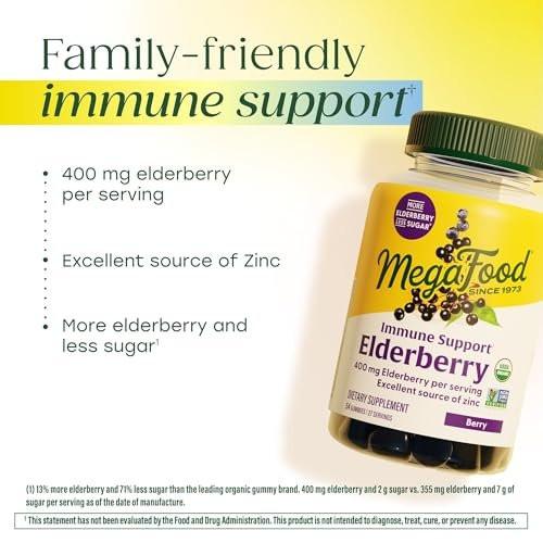 MegaFood Organic Elderberry Immune Support Gummies, 54 Count - görsel 4