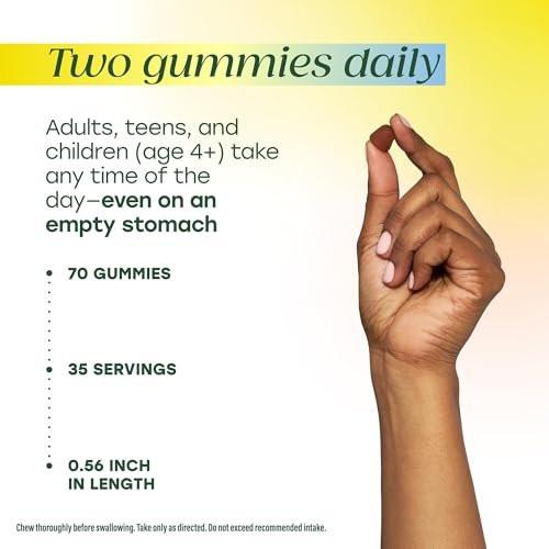 MegaFood C Defense Daily Vitamin C Supplement - Chewable Vitamin C Gummies, Immune Support Supplement, Tangy Citrus Flavor, Made with Real Food, Vegan - 70 Gummy Vitamins, 35 Servings - görsel 8