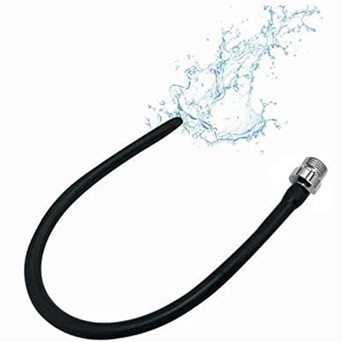 Silicone Nozzle Enema Attachment Reusable Douche Black Hose Nozzle (20 in) - görsel 1