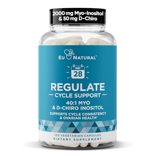 Regulate Cycle Support - Hormone Balance for Women at Optimal 40:1 Myo-Inositol 2000 mg & D-Chiro Inositol 50 mg - Supplement for Period Consistency, Menstrual & Ovulation Support - 120 Vegan Capsules - görsel 12