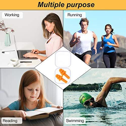 BBTO 24 Pairs Silicone Soft Ear Plugs Waterproof Reusable Noise Reduction Earplugs for Adults Kids Sleeping Snoring Swimming Travel Concerts, Assorted Color - görsel 9