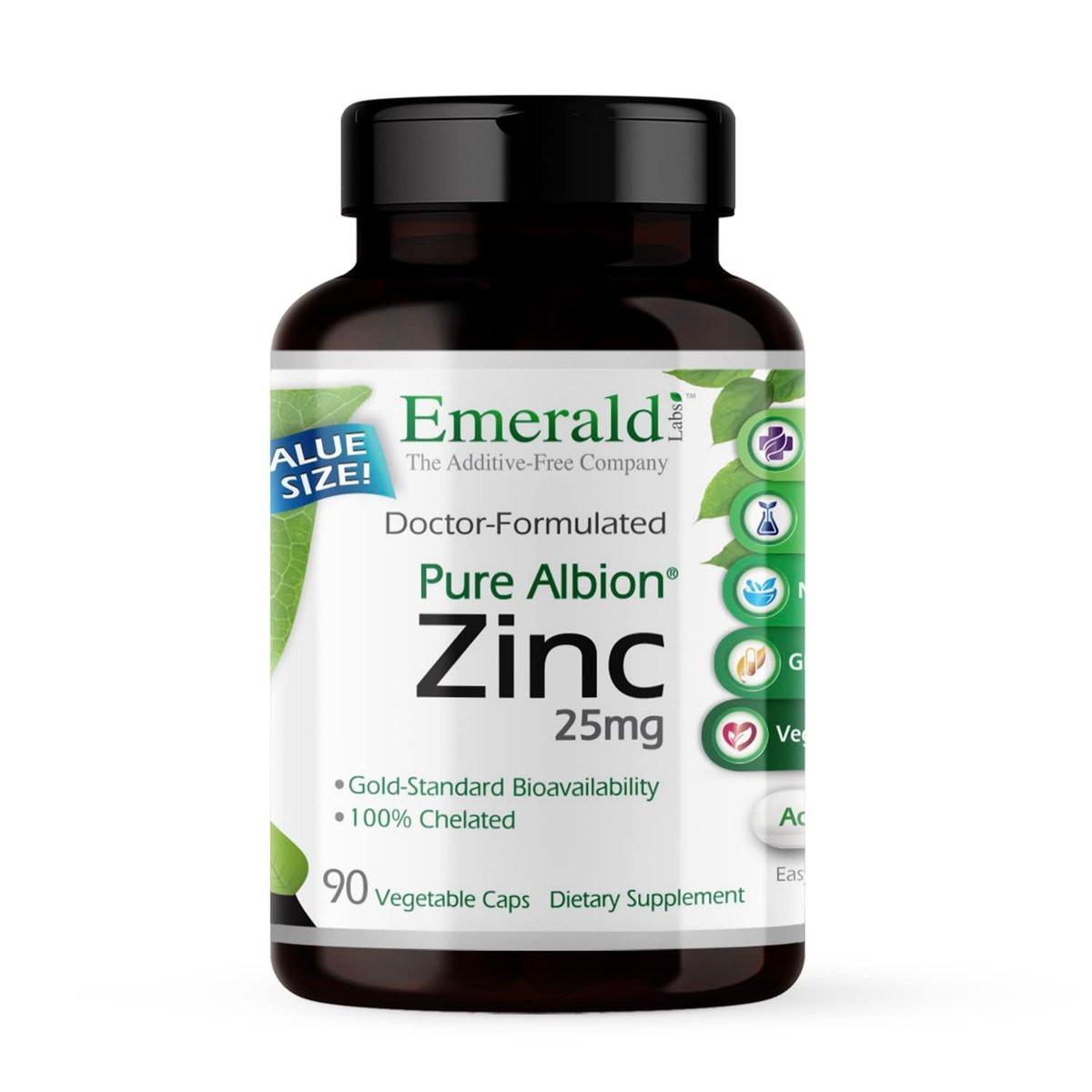 Emerald Labs Zinc 25mg - Immune Support, Digestive Health, Oxidative Stress Support - Made with Zinc Bisglycinate - Vegan & Gluten-Free - 90 Vegetable Capsules - görsel 6