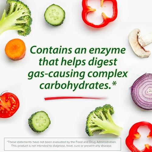 Beano Digestive Enzyme, Preventive Gas Relief for Adults, Helps Prevent Gas & Bloating, 180 Tablets - görsel 13