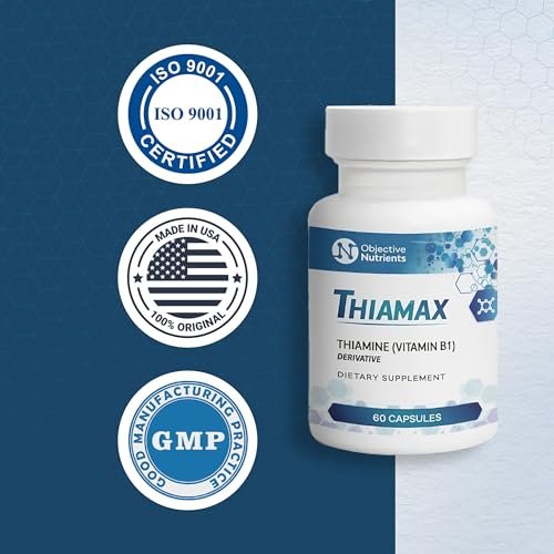 Objective Nutrients Thiamax Vitamin B1 (Thiamine TTFD), The Original, No Toxic Fillers, Supports Energy Metabolism, High Dose, Third Party Tested, All Active Ingredients 100mg, 60 Count - görsel 3