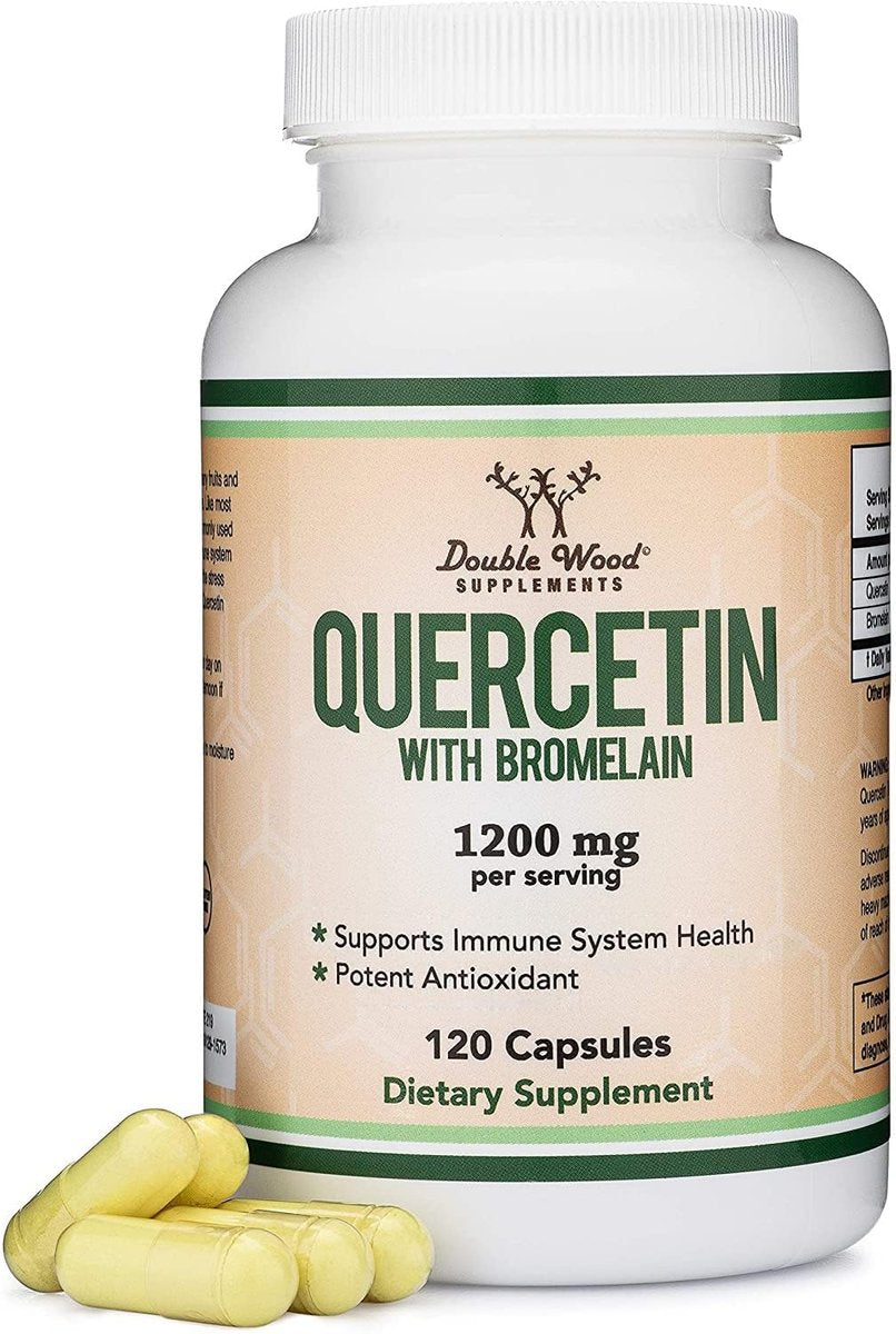 Quercetin with Bromelain - 96% Highly Purified - 120 Count (1,200mg Servings) - Supports Healthy Immune Functions in Men and Women (Vegan Safe, Third Party Tested, Gluten Free) by Double Wood - görsel 7