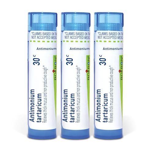 Boiron Antimonium Tartaricum 30C Homeopathic Medicine for Cough - Pack of 3 (240 Pellets) - görsel 1