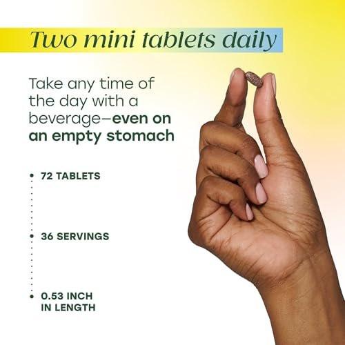 MegaFood Blood Builder Iron Supplement for Women & Men - Increase Iron Levels Without Side Effects - Combats Fatigue - Vitamin B12, Folic Acid & Vitamin C - Vegan - 72 Mini Tablets (36 Servings) - görsel 4