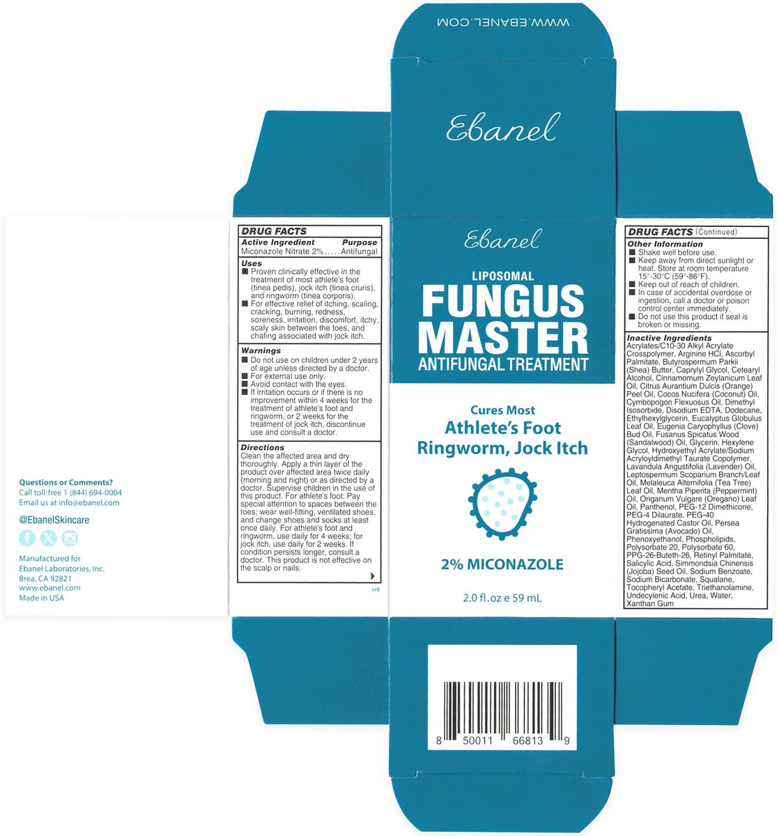 Ebanel Antifungal Cream Miconazole Athletes Foot Treatment, Cures Fungal Infection Leading to Nail Fungus, Jock Itch Cream with Undecylenic Acid, Tea Tree & Manuka Oil, Fast Itch Relief for Ringworm - görsel 18