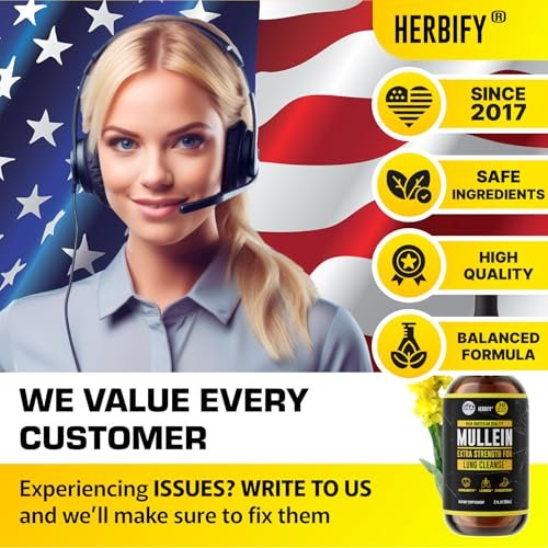 HERBIFY Mullein Extract 2 oz Tincture for Respiratory Health, Mullein Leaf and Flowers Blend (Verbascum Densiflorum) – Image 12