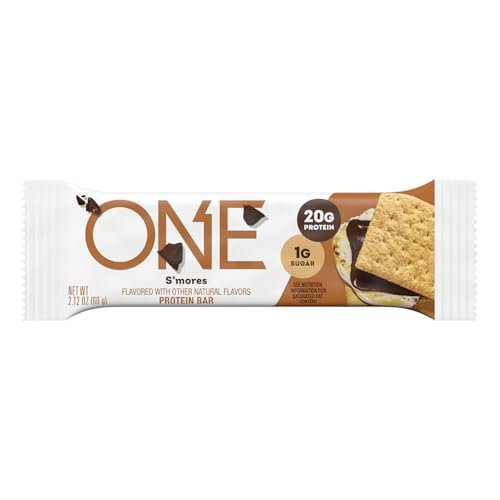 ONE Protein Bars, Smores, Gluten Free with 20g Protein and 1g Sugar, Pantry Staples, 2.12 oz (12 Count), Packaging May Vary - görsel 12