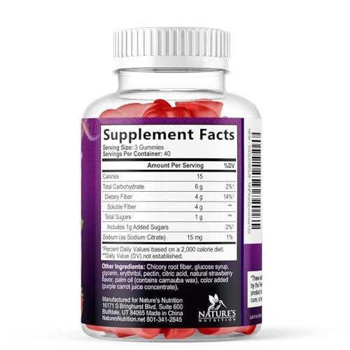 Fiber Gummies For Adults - Daily Digestive Health and Regularity Support - Soluble Fiber 4g Per Serving Gummy Supplement - Prebiotic Gut Support Gummy Plant Based Digestion Support - 120 Gummies - görsel 4