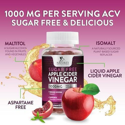 Apple Cider Vinegar Gummies for Weight Loss - Sugar Free - Max Strength ACV Gummy with Vitamin B12 & The Mother - Metabolism & Energy Support - Vegan Apple Cider Vinegar Gummy Supplement - 120 Gummies