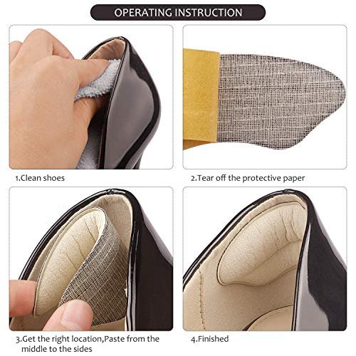 Makryn Premium Heel Pads Inserts Grips Liner for Men Women – Back of Protectors Cushions Prevent Too Big Shoe from Slipping, Blisters, Filler Loose Fit (Multicolor 4 Pairs) - görsel 12