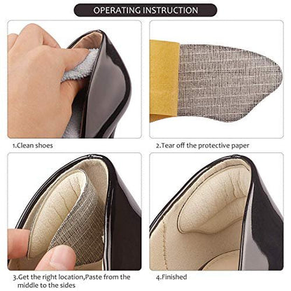 Makryn Premium Heel Pads Inserts Grips Liner for Men Women – Back of Protectors Cushions Prevent Too Big Shoe from Slipping, Blisters, Filler Loose Fit (Multicolor 4 Pairs)