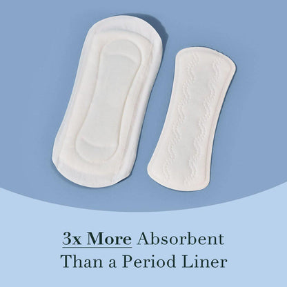 Rael Incontinence Liners for Women, Organic Cotton Cover, Postpartum Essential, Moderate Absorbency, Bladder Control, 4-Layer Core with Leak Guard Technology (Regular, 96 Count)