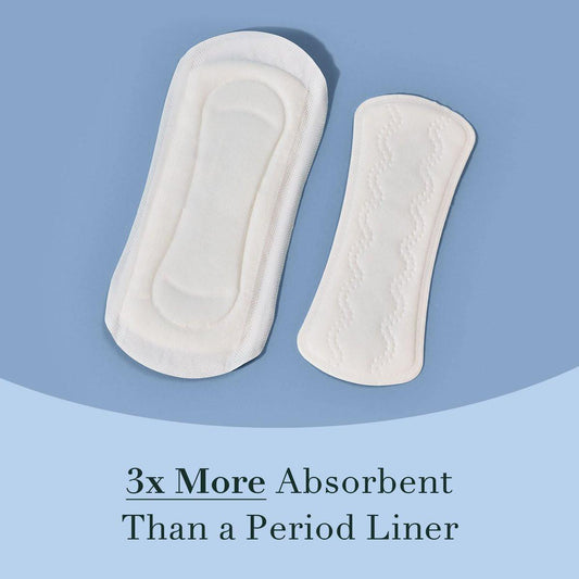 Rael Incontinence Liners for Women, Organic Cotton Cover, Postpartum Essential, Moderate Absorbency, Bladder Control, 4-Layer Core with Leak Guard Technology (Regular, 96 Count)