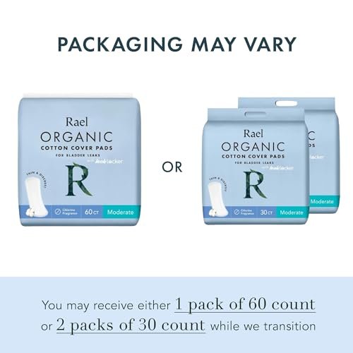 Rael Incontinence Pads for Women, Organic – Organic Cotton Cover: The top layer is made from certified organic – Image 1