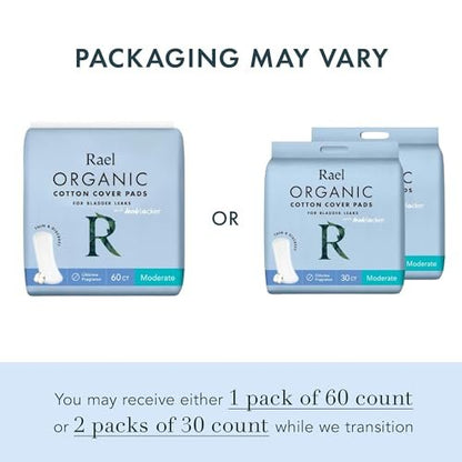 Rael Incontinence Pads for Women, Organic – Organic Cotton Cover: The top layer is made from certified organic – Image 1
