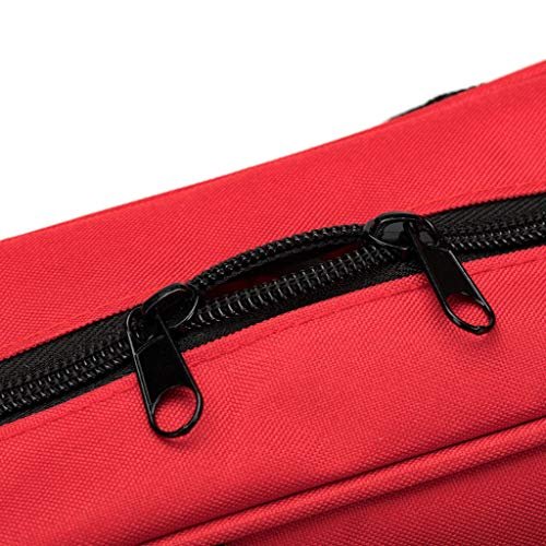 Jipemtra Red First Aid Bag Empty Travel Rescue Pouch First Responder Storage Medicine Emergency Bag for Car Home Office Kitchen Sport Outdoors (Red with Folders) - görsel 8