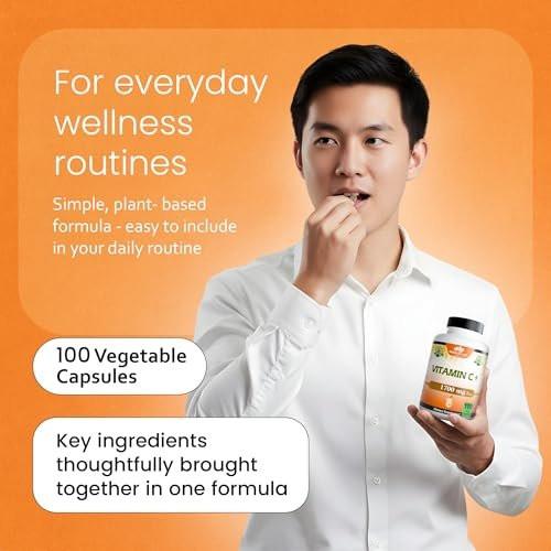 NaturaLife Labs Vitamin C with Vitamin D3, Zinc, Elderberry & Ginger Root – 1,700 mg per Serving – 100 Capsules, Vegan, Non-GMO, Gluten Free - görsel 10