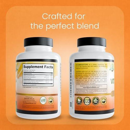 NaturaLife Labs Vitamin C with Vitamin D3, Zinc, Elderberry & Ginger Root – 1,700 mg per Serving – 100 Capsules, Vegan, Non-GMO, Gluten Free