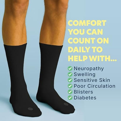 Doctor's Choice Diabetic Socks for Men, – Easy Care: Machine washable and tumble dry low, these socks maintain – Image 6