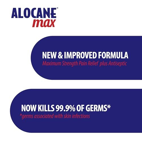 Alocane Max Emergency Burn Gel, 4% Lidocaine Hydrochloride, Antiseptic Kills 99% of Germs, Maximum Strength Pain and Itch Relief, for Sunburns, First Aid Burn Gel with Aloe Vera– 2.5 fl oz - görsel 9