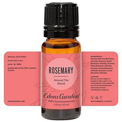 Edens Garden Rosemary Around The World Essential Oil - 100% Pure Premium Grade, Undiluted, Natural, Therapeutic, Aromatherapy, The Best for Skin, Face, Humidifiers 10 ml (.33 fl oz)