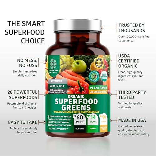 Number One Nutrition USDA Organic and – Easy-to-Take Tablets: No mixing, no shakers, no mess. Simply swallow two – Image 3