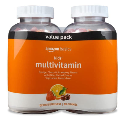 Kids' Multivitamin Gummies, Cherry, Strawberry & Orange Flavors, 380 Count (2 Packs of 190)