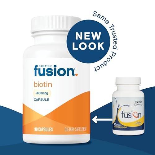 Bariatric Fusion Biotin 5000mcg Vitamin | Easy to Swallow Capsules Biotin Supplement for Hair Growth | 90 Count | 3 Month Supply - görsel 6