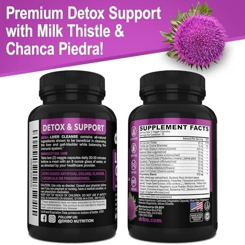 Liver Cleanse Detox Support Supplement - Complete Health Repair Pills with Artichoke, Berberine, Turmeric Herbs - Aid Gallbladder Care Formula Capsules & Natural Milk Thistle Dandelion Supplements - görsel 17