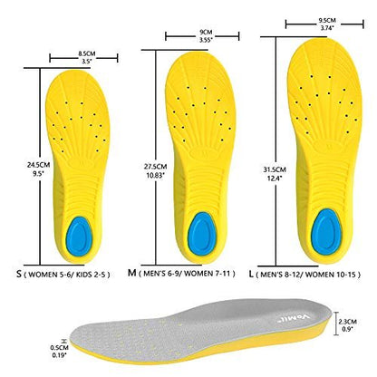 VoMii Unisex Shoe Insoles for Men and Women, Memory Foam, High Arch Support, Plantar Fasciitis Relief, Shock Absorption, 100% Risk Free Purchase