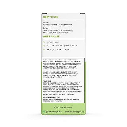 The Honey Pot Company 7 Day Boric Acid & Herbs Suppositories - Maintains and Balances Healthy Vaginal pH, Manages Odor, Hydrates, & Moisturizes - Gynecologist Tested