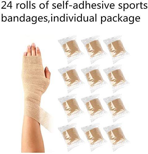 24 Packs Self Adherent Cohesive Wrap Bandages 2'' Wide, 5 Yards, First Aid Tape, Elastic Self Adhesive Tape, All Sports Athletic Tape, Non-Woven Bandage, Breathable Wound Tape, Skin Colour Athletic Tape - görsel 13