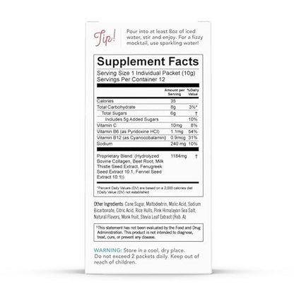 Munchkin Milkmakers Lactation Drink Mix Supplement with B Vitamins/Collagen/Fenugreek & Milk Thistle for Breastfeeding Moms, Berry Lemonade, 12 Count