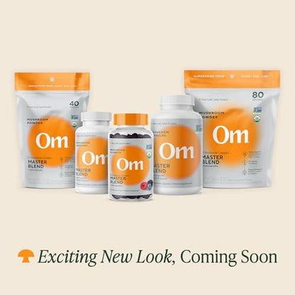 Om Master Blend Mushroom Capsules - Organic Mushroom Supplement with 10 Mushrooms and Ashwagandha – Support Immunity, Gut Health & Stress Relief, 84 Count (28 Servings)