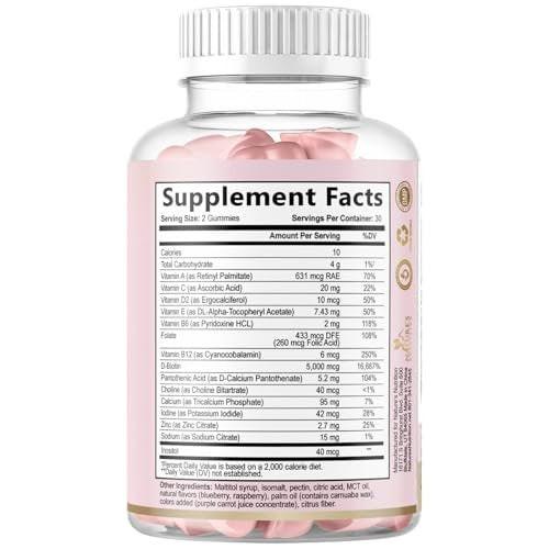 Hair Vitamins Gummies - Sugar Free Hair Growth Support Gummy with Biotin 5000 mcg Per Serving, Vitamin A, B12, C, D, E, Folic Acid - Supports Strong Beautiful Hair and Nails, Vegetarian - 60 Gummies - görsel 4