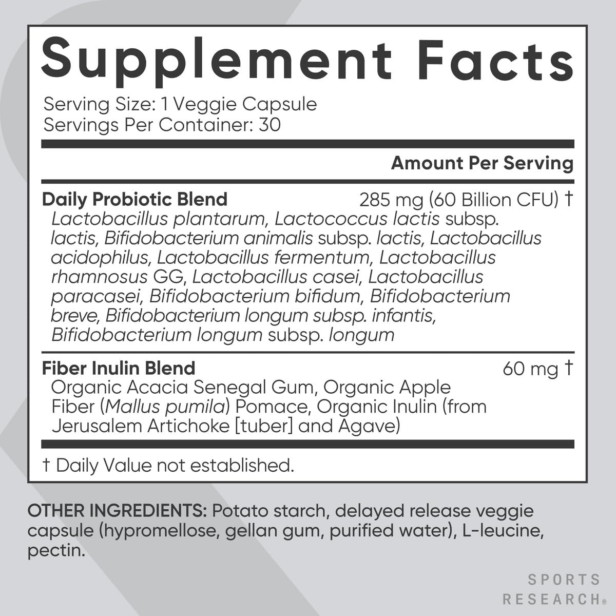 Sports Research Daily Probiotics with – CFU Per Serving: 60 billion – Image 10
